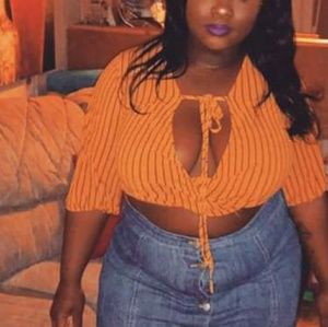 Criss crossed blouse